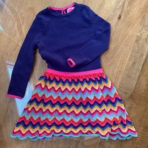 Mini Boden Crochet Dress Long Sleeves Size 2-3y